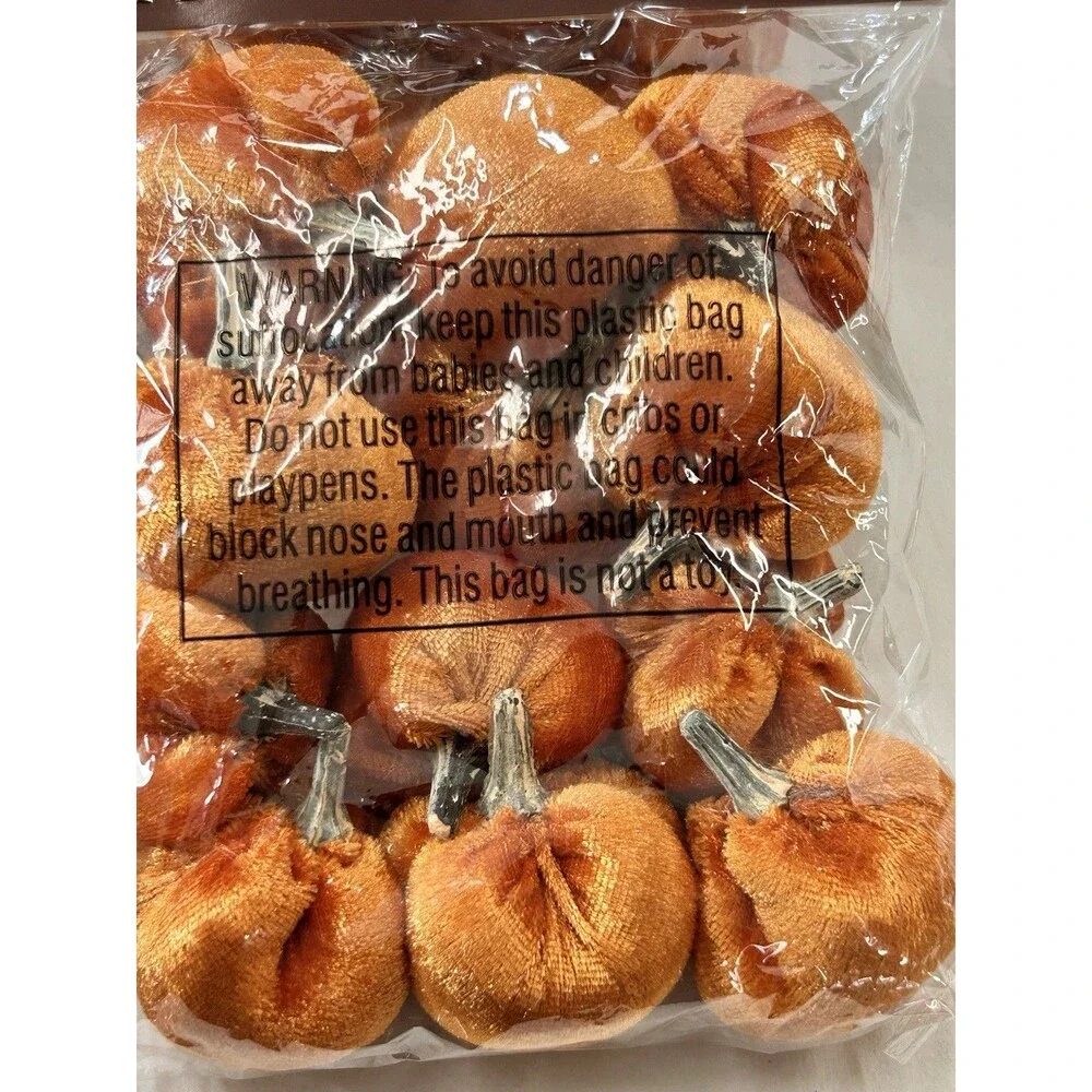 Lot Of 6 New 12pc Pack Decorative Velvet Pumpkins/Gourds by Brother Sister Desig